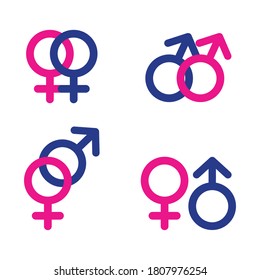 LGBT icon set vector illustration.