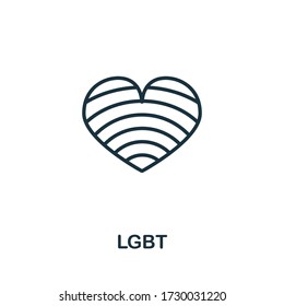Icono Lgbt. Elemento de línea simple Símbolo Lgbt para plantillas, diseño web e infografías