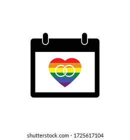 LGBT icon vector. rainbow,  pride heart. Gay icon festival day