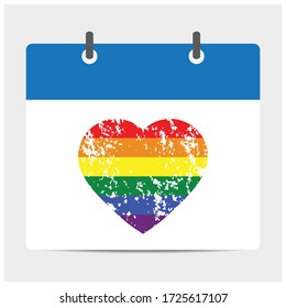 LGBT icon vector. rainbow,  pride heart. Gay icon festival day