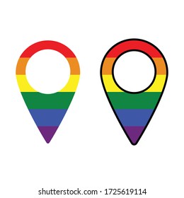 LGBT icon vector. rainbow,  pride mark point . Gay icon festival day