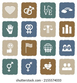 LGBT Icons. Grunge Color Flat Design. Vector Illustration.