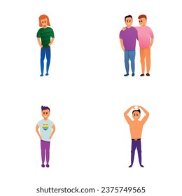Lgbt icons set cartoon vector. Lgbt community representative. Sexual orientation and gender identity