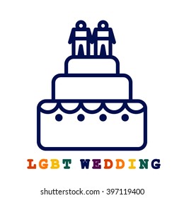 LGBT illustration. Flat modern style. LGBT wedding