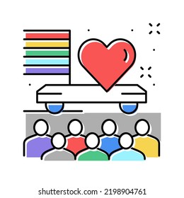 lgbt lesbian and gay parade color icon vector. lgbt lesbian and gay parade sign. isolated symbol illustration