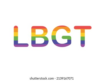 LGBT letters with colors of rainbow and pride, official symbol of lesbian, gay, bisexual, and transgender community
