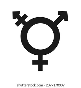 LGBT, LGBTQ Movement Linear Vector Icons Set. Transgender male with female Icon Flat Style Isolated Vector Illustration. Transgender male with female symbol flat vector icon for apps and websites.
