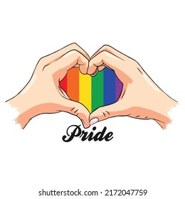 LGBT LGBTQ+ Pride Hearts and Slogans Social Media Post Template. Love is Love, Be Proud, Be Yourself. Hearts in LGBT Flag Colours. Vector Design Element for LGBT Pride Social Post, Square Banner, Logo