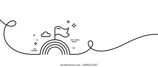 Icono de línea Lgbt. Una línea continua con curl. Bandera del orgullo con el signo del arco iris. Símbolo de diversidad de género. cinta de contorno simple Lgbt. Patrón de curva de bucle. Vector