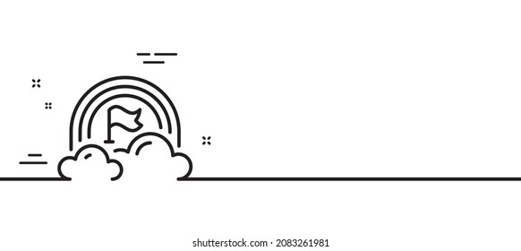 LGBit-Zeilensymbol. Pride Fahne mit Regenbogenzeichen. Symbol für Geschlechtervielfalt. Minimaler Hintergrund der Illustration. Symbol für die LGBit-Linie, Muster-Banner. White Web Template Konzept. Vektorgrafik