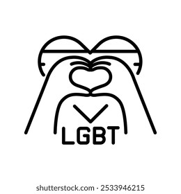 LGBT line icon. Vector isolated element. Editable stroke.