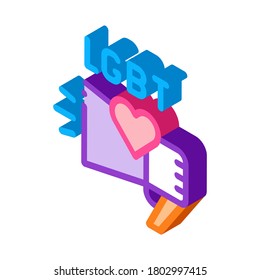 lgbt loudspeaker icon vector. isometric lgbt loudspeaker sign. color isolated symbol illustration