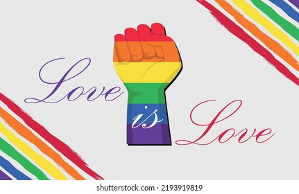 LGBT love is love vector design.