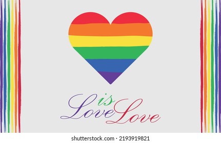 LGBT love is love vector design.