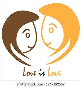 lgbt love vector design, Cartoon design, face design