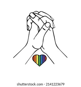  Lgbt Amantes tomados de la mano, mano a mano, mano vectorial Diseño