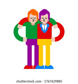 LGBT Lovers Hugs. Loving couple Homosexual relationship. Romantic relationship. Love illustration 1