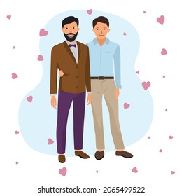 LGBT Lovers, Loving couple relationship illustration vector design template.