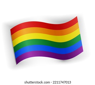 LGBT movement flag also Gay Pride waving in the wind vector icon