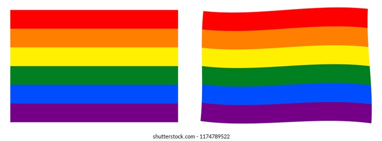 LGBT movement rainbow flag. Simple and slightly waving version.