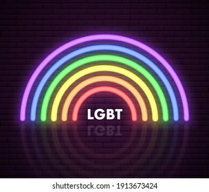 Lgbt Neon Rainbow Sign Lgbt Pride Stock Vector (Royalty Free ...