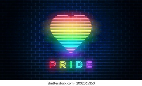 LGBT Neon Sign. Gay Pride Neon Logo. Vector Design.