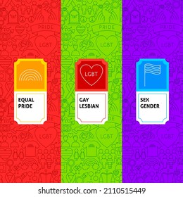 LGBT Package Labels. Vector Illustration of Outline Design.