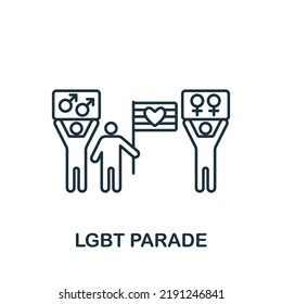 Lgbt Parade Symbol. Line simple Lgbt Symbol für Vorlagen, Webdesign und Infografiken