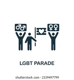 Lgbt Parade icon. Monochrome simple Lgbt icon for templates, web design and infographics