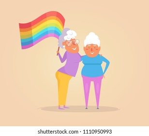 LGBT parade Vector. Cartoon. Isolated art
