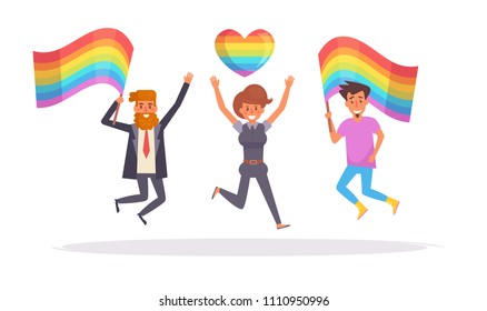 LGBT parade Vector. Cartoon. Isolated art