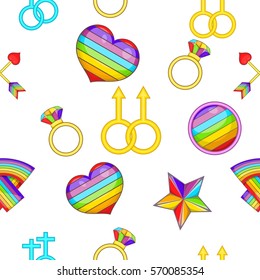 LGBT pattern. Cartoon illustration of LGBT vector pattern for web