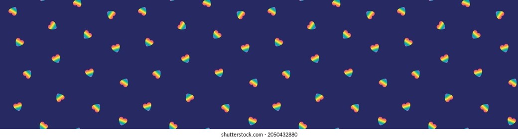 Lgbt Pattern Seamless.lgbt Web Banner.Seamless Pattern With Rainbow Hearts.Seamless Pattern Can Be Used For Wallpaper, Web Page Background, Fabric, Gift Wrap,poster.LGBT Community Symbol Pattern	