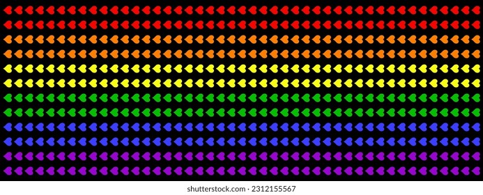 lgbt pattern.lgbt web banner with rainbow hearts. LGBT community pattern