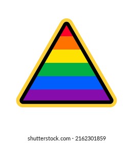LGBT people pride triangle road sign symbol icons design vector.