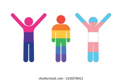 lgbt people stick figure vector illustration 