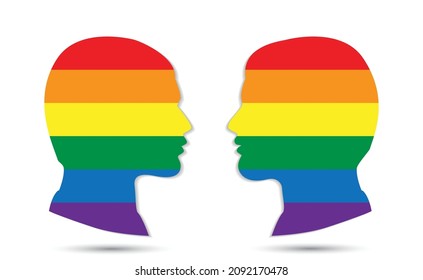 LGBT-Leute, Vektorsymbol, Regenbogenflagge, Vektorgrafik einzeln auf Weiß