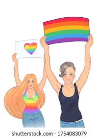 LGBT poster design. Gay Pride. LGBTQ concept. Isolated vector colorful illustration. Sticker, patch, t-shirt print, greeting card, banner.