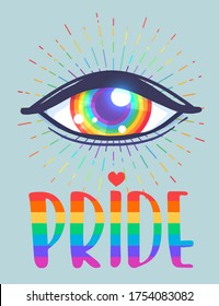 LGBT poster design. Gay Pride. LGBTQ concept. Isolated vector colorful illustration. Sticker, patch, t-shirt print, greeting card, banner.