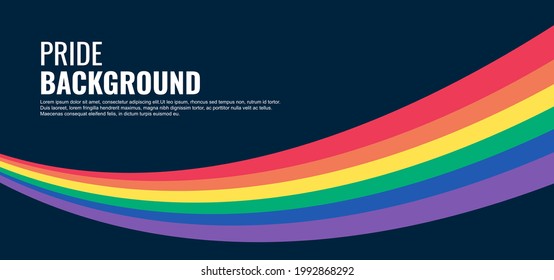Orgullo LGBT de fondo abstracto. Fondo vectorial con colores arcoiris. Plantilla de cartel vectorial para el mes del orgullo