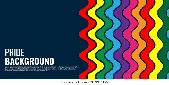 LGBT pride abstract background. Vector background with wave rainbow colors. Vector Banner Template for Pride Month
