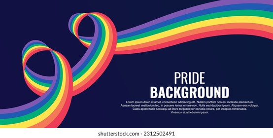 LGBT pride abstract background. Vector background with rainbow colors. Rainbow colored wavy abstract lines. Vector Banner Template for Pride Month