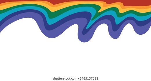 LGBT pride abstract hand drawn background. Doodle rainbow color wave isolated on white background.