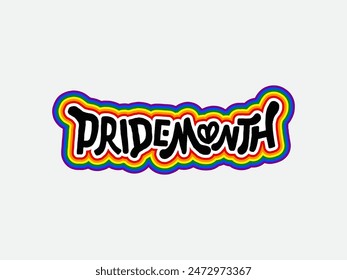 LGBT pride art on white background. template for poster, social network, banner, cards. word PRIDE for poster. LGBTQ love symbol background. Concept design.