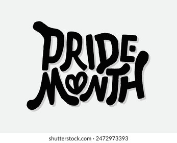 LGBT pride art on white background. template for poster, social network, banner, cards. word PRIDE for poster. LGBTQ love symbol background. Concept design.