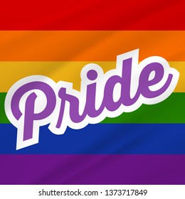LGBT pride background, rainbow flag texture. Multicolored peace flag movement. Original colors symbol. Horizontal stripes icon. Editable template for web, print - Vector