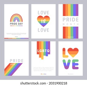 LGBT Pride Background. Vector Illustration With LGBTQ Flag Colours For Pride Month Banner, Social Media Post Template, Flyer, Invitation Party Card. Love Is Love.Gay Parade. Human Rights And Tolerance