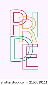 LGBT Pride Banner. Pride Text with LGBT Flag Colours. Pride Rainbow Text