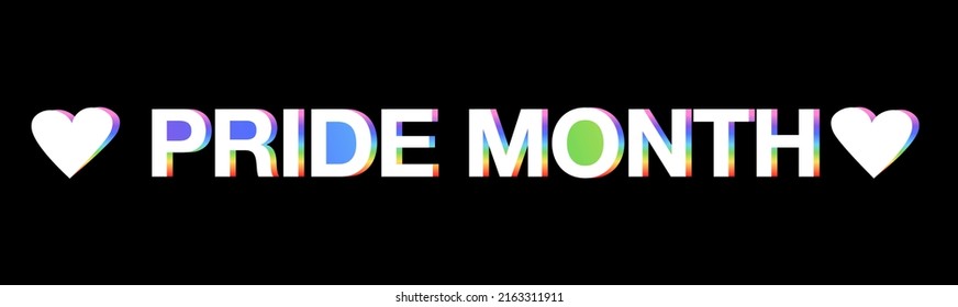  Cartel del Orgullo LGBT. Texto del orgullo con colores de la bandera LGBT. Orgullo de texto arcoíris sobre fondo negro.