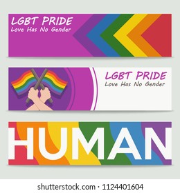 Lgbt pride banners in flat style